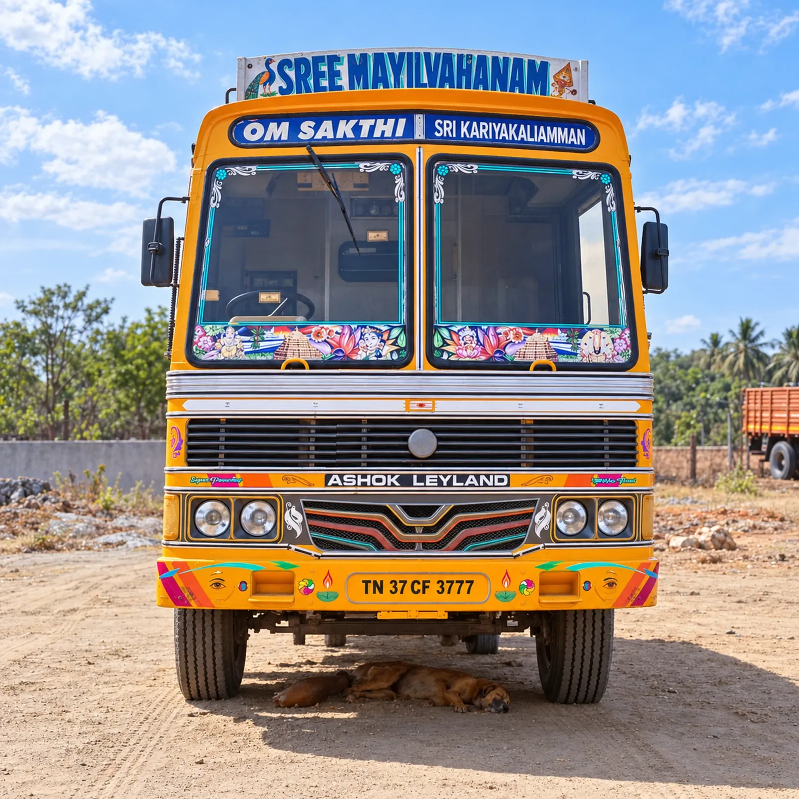 SRV AND CO Ashok Leyland truck with Sree Mayil Vahanam branding