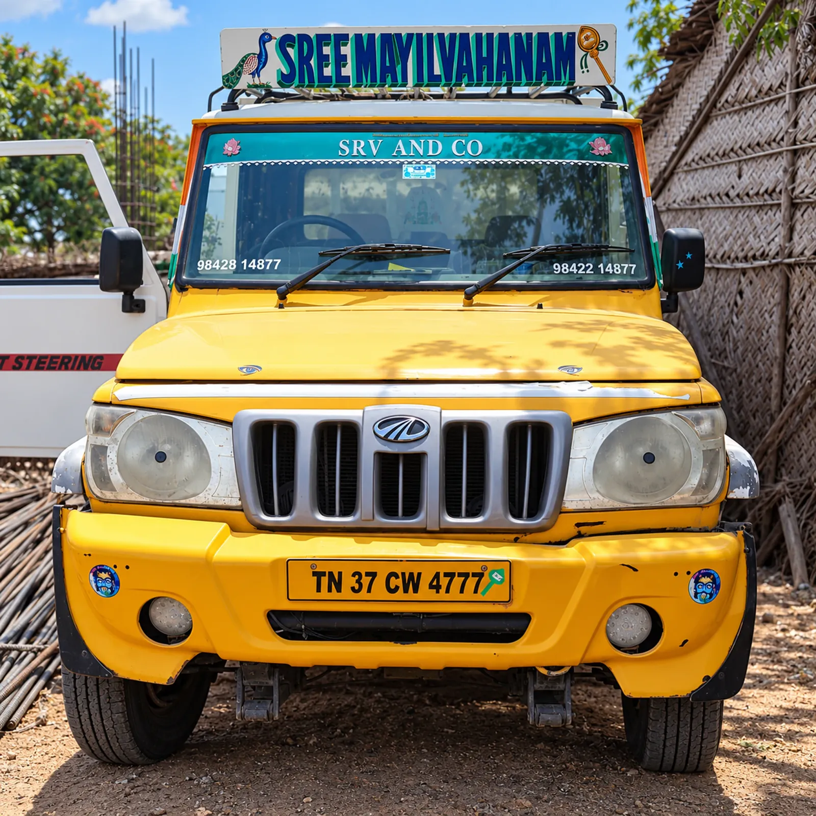 SRV AND CO Mahindra Bolero pickup in the yard