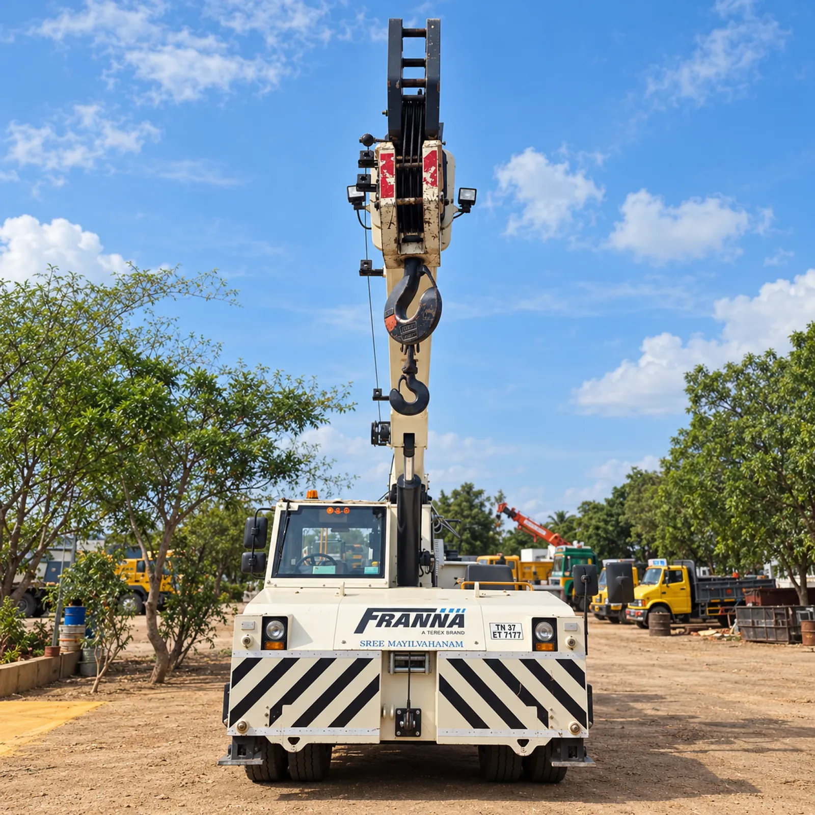 SRV AND CO pick-and-carry mobile crane viewed from the front