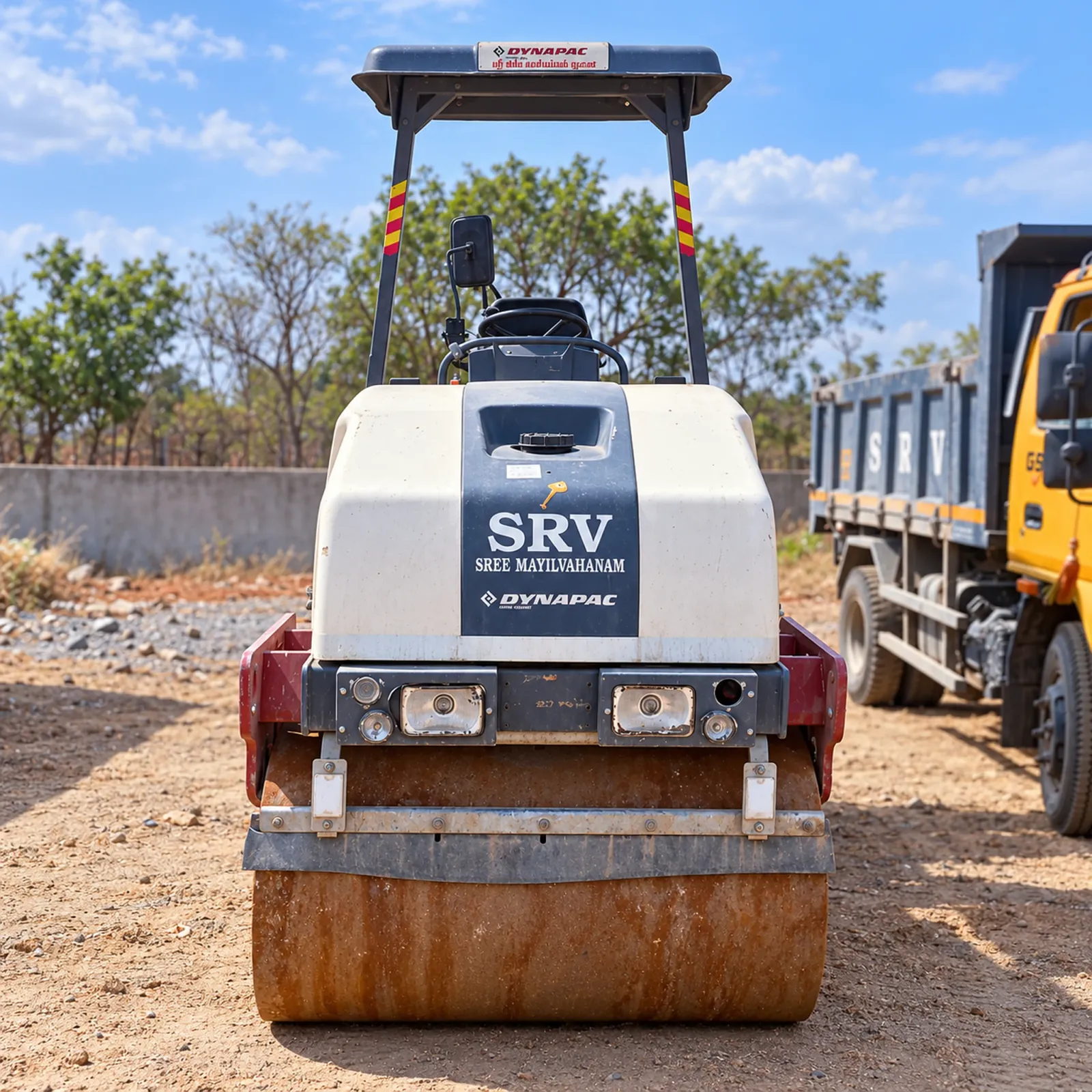 SRV AND CO road roller compactor in the yard